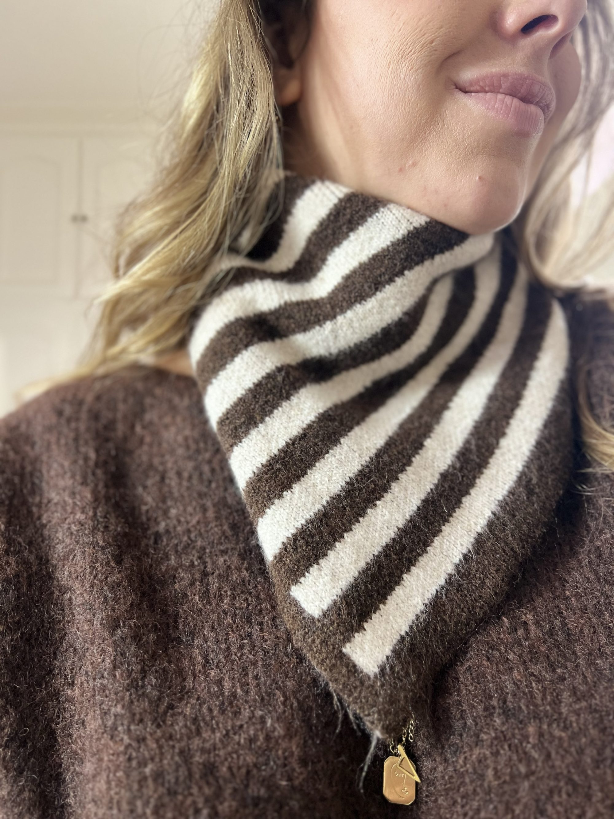 Foulard rayé Marron